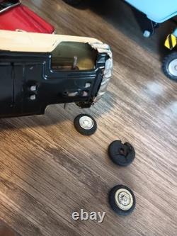 1960s Japan Tin Friction Sears Turnpike Car Transporter & 12 Friction Cars & Box