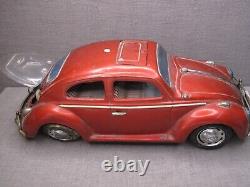 1960s Japan Volkswagen Beetle Friction 15 inches (38cm) tin toy car