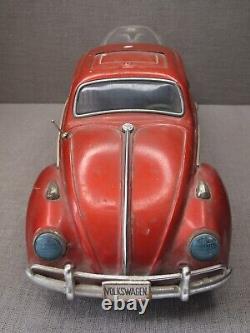 1960s Japan Volkswagen Beetle Friction 15 inches (38cm) tin toy car