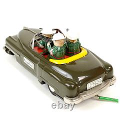 1960s LINEMAR TOYS MILITARY POLICE CAR Vintage Battery Tin Toy Rare Japan FS EMS