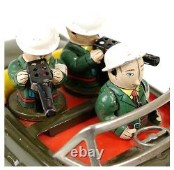 1960s LINEMAR TOYS MILITARY POLICE CAR Vintage Battery Tin Toy Rare Japan FS EMS