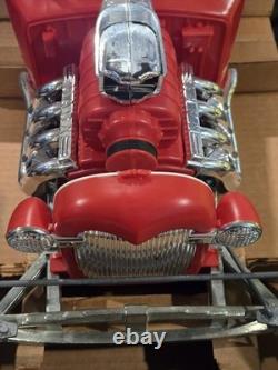 1960s MARX 24 BIG RED HOT ROD Battery Operated T Bucket Toy Car WORKING with BOX