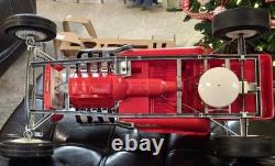 1960s MARX 24 BIG RED HOT ROD Battery Operated T Bucket Toy Car WORKING with BOX