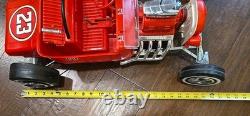 1960s MARX 24 BIG RED HOT ROD Battery Operated T Bucket Toy Car WORKING with BOX