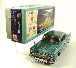 1960s Toyopet Crown 1900 Deluxe Japanese Tin Car with Original Box by ATC NR