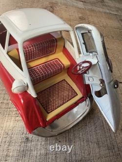 1960s VINTAGE BANDAI TIN LITHO FRICTION BMW ISETTA 300 CAR VEHICLE