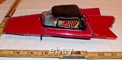 1961 Ford Gyro Futuristic Concept Car Tin Friction Toy Japan In Red