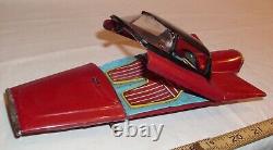 1961 Ford Gyro Futuristic Concept Car Tin Friction Toy Japan In Red