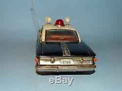 1961 PLYMOUTH HIGHWAY PATROL CAR TIN FRICTION TOY ORIGINAL BOX ICHIKO JAPAN