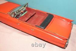 1961 Sixty-Two Red Cadillac 62 Convertible Battery Operate Toy Car SSS Japan