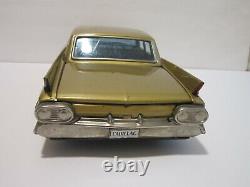 1963 Bandai Gold Cadillac Japanese Tin Toy Friction Car Big 17 Vehicle