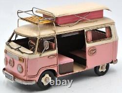 1963 LIGHT Pink Type I BUS Camping VAN MODEL Classic Decorative Artwork Figure