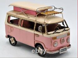 1963 LIGHT Pink Type I BUS Camping VAN MODEL Classic Decorative Artwork Figure