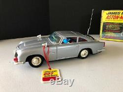 1965 Japan Gilbert Tin Battery Operated 007 James Bond Car & Box Vintage Toy