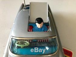 1965 Japan Gilbert Tin Battery Operated 007 James Bond Car & Box Vintage Toy