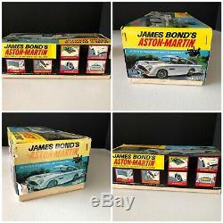 1965 Japan Gilbert Tin Battery Operated 007 James Bond Car & Box Vintage Toy