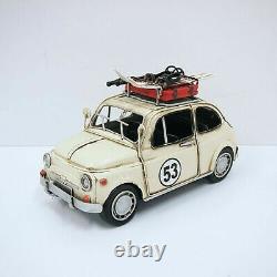 1967 Fiat Vintage Tin Old Classic Scale Vintage Car Model Iron Antique Metal