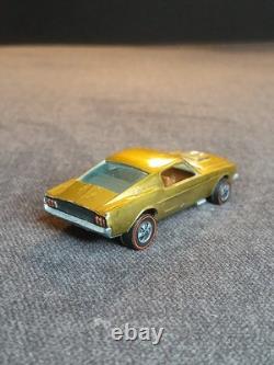 1967 Hot Wheels Redline Custom Mustang Gold- Brown Interior Vintage toy