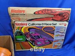 1969 Mattel Hot Wheels Sizzlers California 8 Race Set Track Box VTG Toy Cars