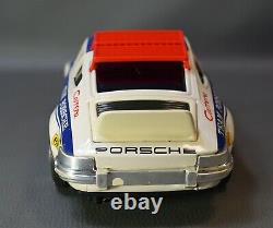 1970s Alps Japan Porsche Carrera 911 Car Tin Toy East African Rally w Smoke