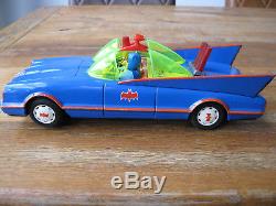 1972 Tin Toy Batman Car Ahi Batmobile With Working Lights And Bump And Go