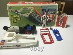 1974 Ideal Evel Knievel Stunt And Crash Car Set With Box With Figure Awesome