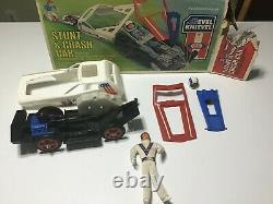 1974 Ideal Evel Knievel Stunt And Crash Car Set With Box With Figure Awesome