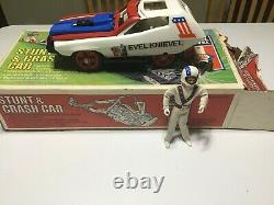 1974 Ideal Evel Knievel Stunt And Crash Car Set With Box With Figure Awesome