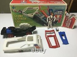 1974 Ideal Evel Knievel Stunt And Crash Car Set With Box With Figure Awesome