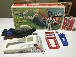 1974 Ideal Evel Knievel Stunt And Crash Car Set With Box With Figure Awesome