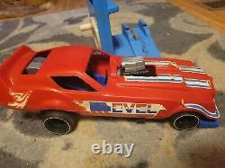 1976 IDEAL TOYS EVEL KNIEVEL GYRO POWERED FUNNY CAR WORKING Chassis with Winder