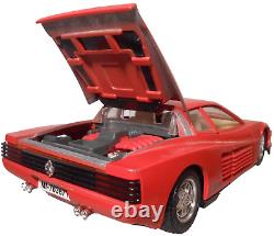 1984 Burago Ferrari Testarossa, Italy Vint Red Enml Pntd Die-cast Toy Sports Car