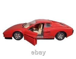 1984 Burago Ferrari Testarossa, Italy Vint Red Enml Pntd Die-cast Toy Sports Car