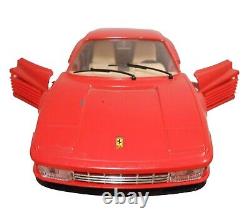 1984 Burago Ferrari Testarossa, Italy Vint Red Enml Pntd Die-cast Toy Sports Car
