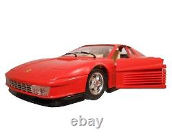 1984 Burago Ferrari Testarossa, Italy Vint Red Enml Pntd Die-cast Toy Sports Car