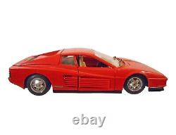 1984 Burago Ferrari Testarossa, Italy Vint Red Enml Pntd Die-cast Toy Sports Car