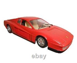 1984 Burago Ferrari Testarossa, Italy Vint Red Enml Pntd Die-cast Toy Sports Car