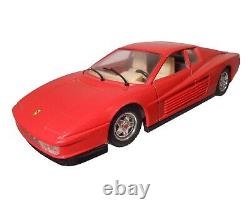 1984 Burago Ferrari Testarossa, Italy Vint Red Enml Pntd Die-cast Toy Sports Car