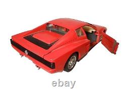 1984 Burago Ferrari Testarossa, Italy Vint Red Enml Pntd Die-cast Toy Sports Car