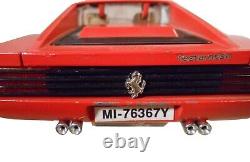 1984 Burago Ferrari Testarossa, Italy Vint Red Enml Pntd Die-cast Toy Sports Car