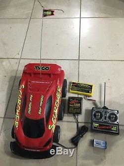 1990s Classic Tyco RC Scorcher 6x6 9.6v Turbo RC Car (Red) works great