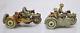 2 Elastolin Hausser toy German soldiers motorcycle with side cars