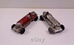(2) Vintage 1930's Hubley Toys Diecast Metal Race Car Toy
