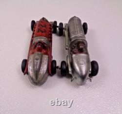 (2) Vintage 1930's Hubley Toys Diecast Metal Race Car Toy