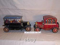 2 Vintage 1950 Battery Ford Model T Tin Toy Car Truck Sunrise Toys Japan Large