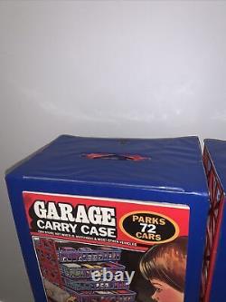 (2)Vintage Garage Carry Case Parks 72 Cars Tara Toy Corp. FULL with CARS MIXED