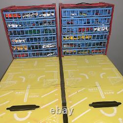 (2)Vintage Garage Carry Case Parks 72 Cars Tara Toy Corp. FULL with CARS MIXED