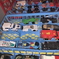 (2)Vintage Garage Carry Case Parks 72 Cars Tara Toy Corp. FULL with CARS MIXED