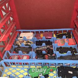 (2)Vintage Garage Carry Case Parks 72 Cars Tara Toy Corp. FULL with CARS MIXED