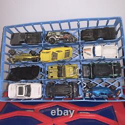 (2)Vintage Garage Carry Case Parks 72 Cars Tara Toy Corp. FULL with CARS MIXED